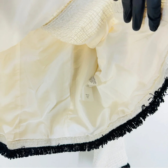 G by Giuliana Womens Faux Tweed Jacket Blazer Ivory Medium Career Casual Modest - Picture 10 of 12